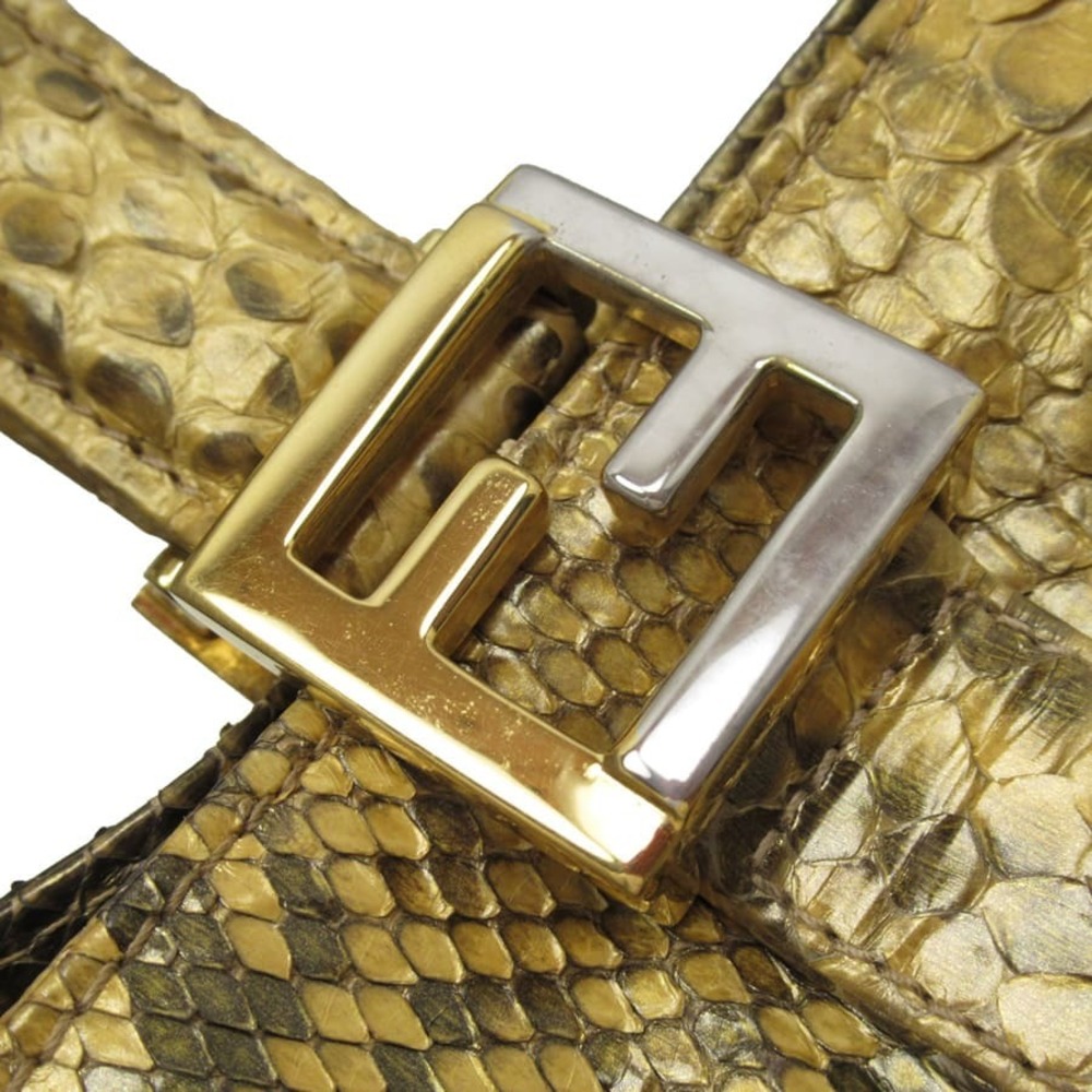 Fendi Handbag Python Leather Brown - image 4